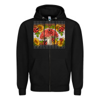 Black ladybug mushrooms Zipper Hoodie - BarkalooDesign