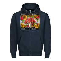 Navy ladybug mushrooms Zipper Hoodie - BarkalooDesign