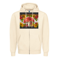 Sandshell ladybug mushrooms Zipper Hoodie - BarkalooDesign