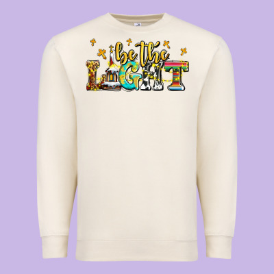 Be The Light Premium Sweatshirt Designed By Adodesignshop