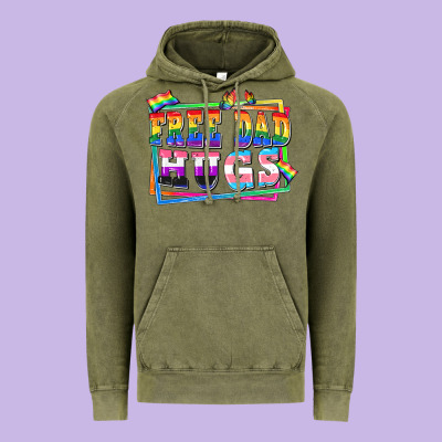 Free Dad Hugs Pride Vintage Hoodie Designed By Fadigitalartstudio