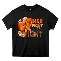 Black Her fight is our fight Kidney Cancer orange ribbon Heavy Core Tee - NancyCooperArtShop