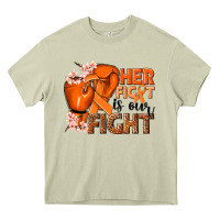 Her Fight Is Our Fight Kidney Cancer Orange Ribbon Heavy Core Tee | Teevron