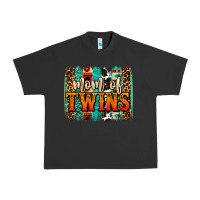 Pigment Black mom of twins western brushstroke Urban Heavy Tee - OliviaCreatesArt