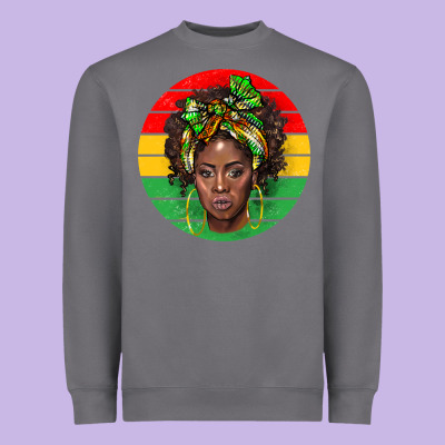Black Women Heavyweight Sweatshirt Designed By Barkaloodesign