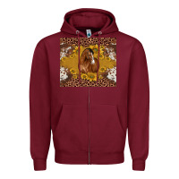 Burgundy horse Zipper Hoodie - BarkalooDesign