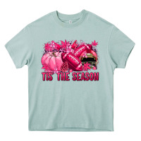 Arona Tis' the season Football Breast Cancer Heavy Core Tee - NancyCooperArtShop