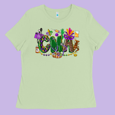 Cma Mardi Gras Cowgirl Ladies Tee Designed By Cowgirlartshop