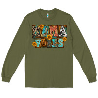 Army Green Western Mama Vibes Mother's Day Long Sleeve Tee - FaDigitalArtStudio