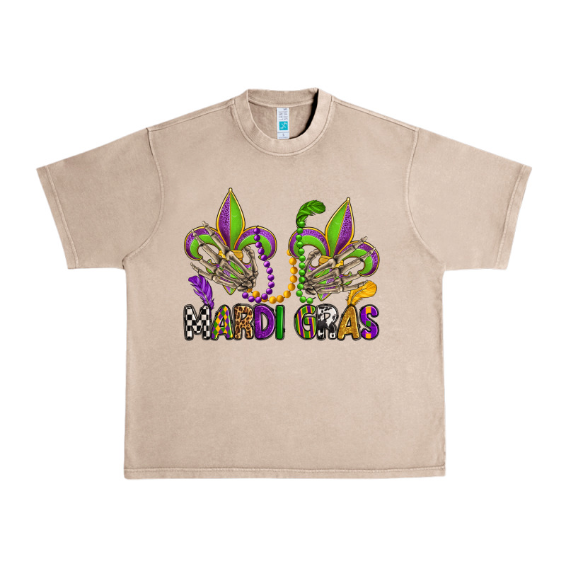 Mardi Gras Skeleton Hands  Fleur De Lis Urban Heavy Tee by OliviaCreatesArt | Teevron