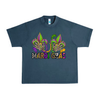 Midnight Navy mardi gras skeleton hands  fleur de lis Urban Heavy Tee - OliviaCreatesArt
