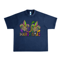 Navy mardi gras skeleton hands  fleur de lis Urban Heavy Tee - OliviaCreatesArt