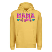 Antique Gold mama of girls floral pattern turquoise heart Premium Hoodie - Jasminsmagicworld