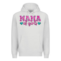Dove Grey mama of girls floral pattern turquoise heart Premium Hoodie - Jasminsmagicworld