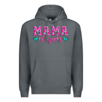Rock mama of girls floral pattern turquoise heart Premium Hoodie - Jasminsmagicworld