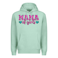 Seafoam mama of girls floral pattern turquoise heart Premium Hoodie - Jasminsmagicworld