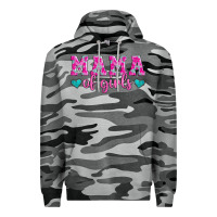 Slate Camo mama of girls floral pattern turquoise heart Premium Hoodie - Jasminsmagicworld