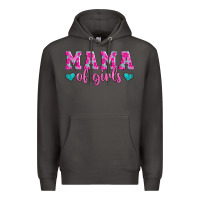 Smoke mama of girls floral pattern turquoise heart Premium Hoodie - Jasminsmagicworld
