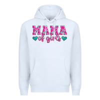 White mama of girls floral pattern turquoise heart Premium Hoodie - Jasminsmagicworld