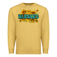 Antique Gold glitter blessed with sunflowers Premium Sweatshirt - AdoDesignShop