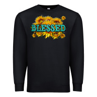 Black glitter blessed with sunflowers Premium Sweatshirt - AdoDesignShop