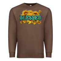 Chestnut glitter blessed with sunflowers Premium Sweatshirt - AdoDesignShop