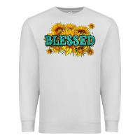 Dove Grey glitter blessed with sunflowers Premium Sweatshirt - AdoDesignShop