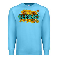 Ocean Blue glitter blessed with sunflowers Premium Sweatshirt - AdoDesignShop