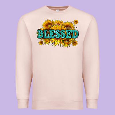 Glitter Blessed With Sunflowers Premium Sweatshirt Designed By Adodesignshop