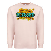 Pale Pink glitter blessed with sunflowers Premium Sweatshirt - AdoDesignShop