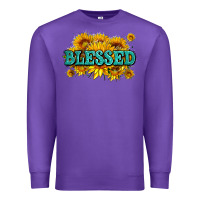 Purple glitter blessed with sunflowers Premium Sweatshirt - AdoDesignShop
