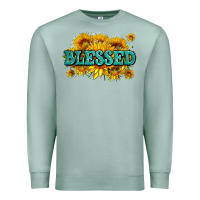 Seafoam glitter blessed with sunflowers Premium Sweatshirt - AdoDesignShop