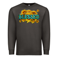 Smoke glitter blessed with sunflowers Premium Sweatshirt - AdoDesignShop