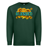 Sports Green glitter blessed with sunflowers Premium Sweatshirt - AdoDesignShop
