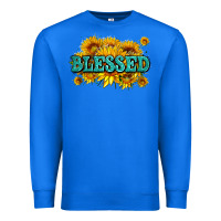 True Royal glitter blessed with sunflowers Premium Sweatshirt - AdoDesignShop