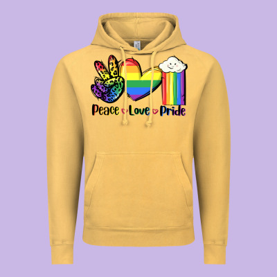 Peace Love Pride Vintage Hoodie Designed By Fadigitalartstudio