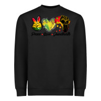 Black peace love juneteenth Heavyweight Sweatshirt - BarkalooDesign