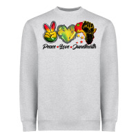 Heather Grey peace love juneteenth Heavyweight Sweatshirt - BarkalooDesign
