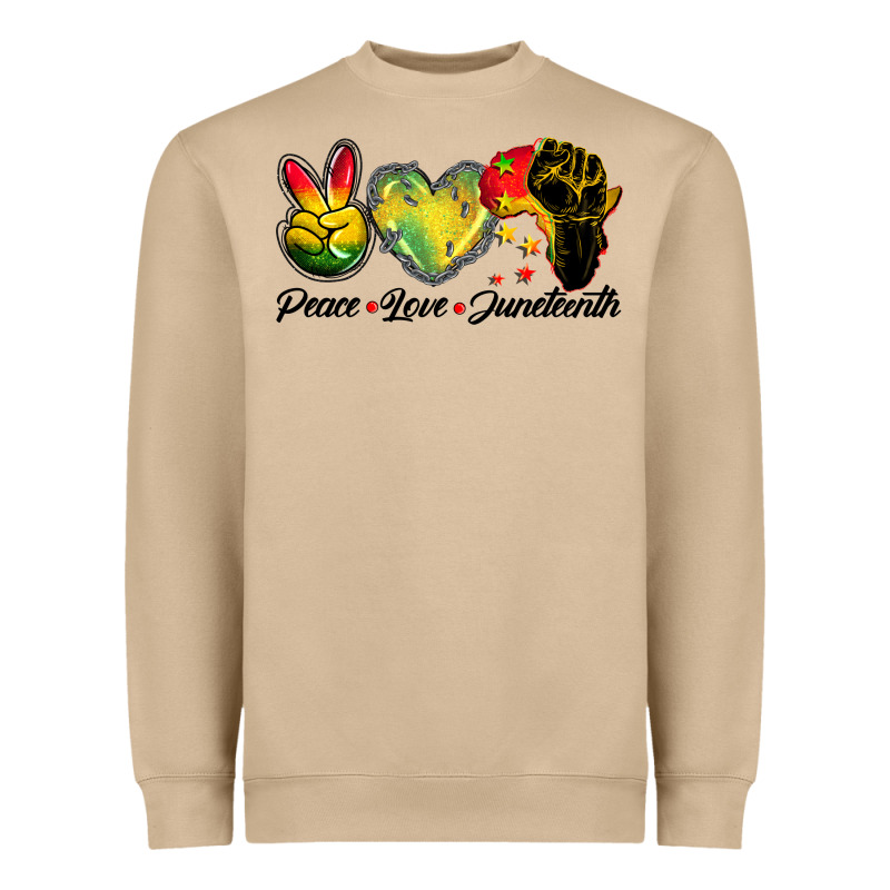 Peace Love Juneteenth Heavyweight Sweatshirt by BarkalooDesign | Teevron