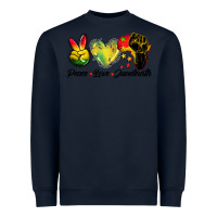 Navy peace love juneteenth Heavyweight Sweatshirt - BarkalooDesign