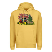 Antique Gold merry Christmas tractor tree Premium Hoodie - CowhideDigitalArt