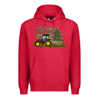 Cardinal merry Christmas tractor tree Premium Hoodie - CowhideDigitalArt