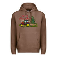 Chestnut merry Christmas tractor tree Premium Hoodie - CowhideDigitalArt