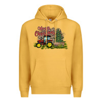 Mustard merry Christmas tractor tree Premium Hoodie - CowhideDigitalArt