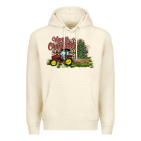 Sandshell merry Christmas tractor tree Premium Hoodie - CowhideDigitalArt