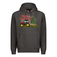 Smoke merry Christmas tractor tree Premium Hoodie - CowhideDigitalArt
