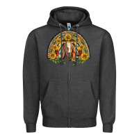 Charcoal Heather Western Leopard Sunflower Goat Rainbow Zipper Hoodie - BarkalooDesign