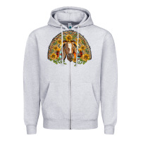 Heather Grey Western Leopard Sunflower Goat Rainbow Zipper Hoodie - BarkalooDesign