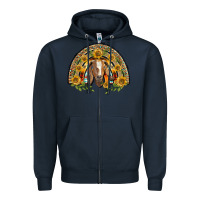 Navy Western Leopard Sunflower Goat Rainbow Zipper Hoodie - BarkalooDesign
