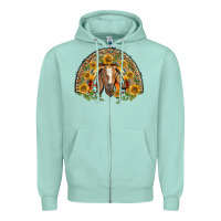 Seafoam Western Leopard Sunflower Goat Rainbow Zipper Hoodie - BarkalooDesign
